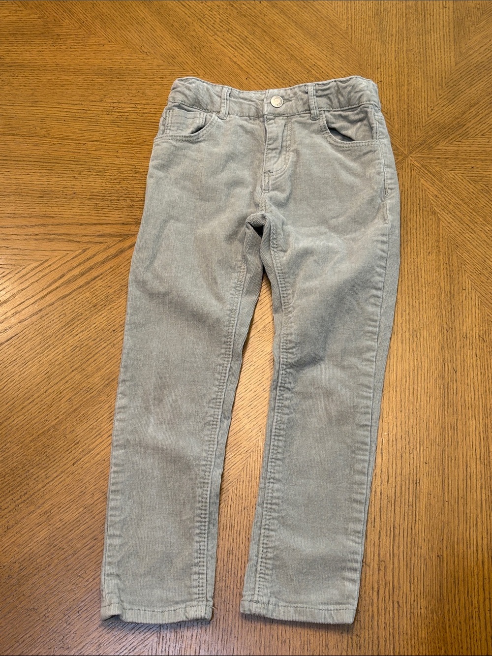 Zara Kids Corduroy Skinny Pants in Light Gray